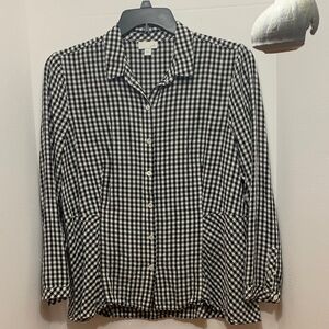 J. Jill Black and White Gingham Blouse
